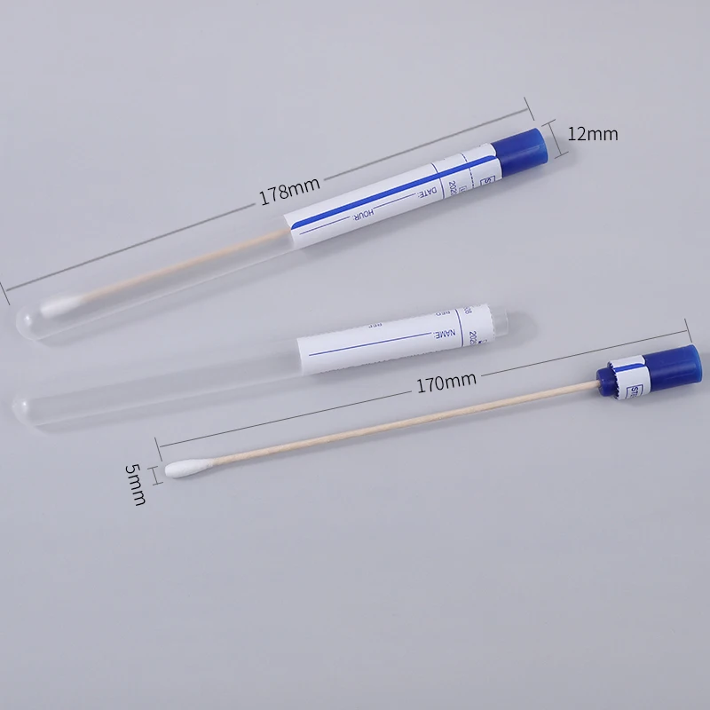 Specimen Collection Rayon Sterile Disposable Sampling Swab Sticks Mm With Transport Tube