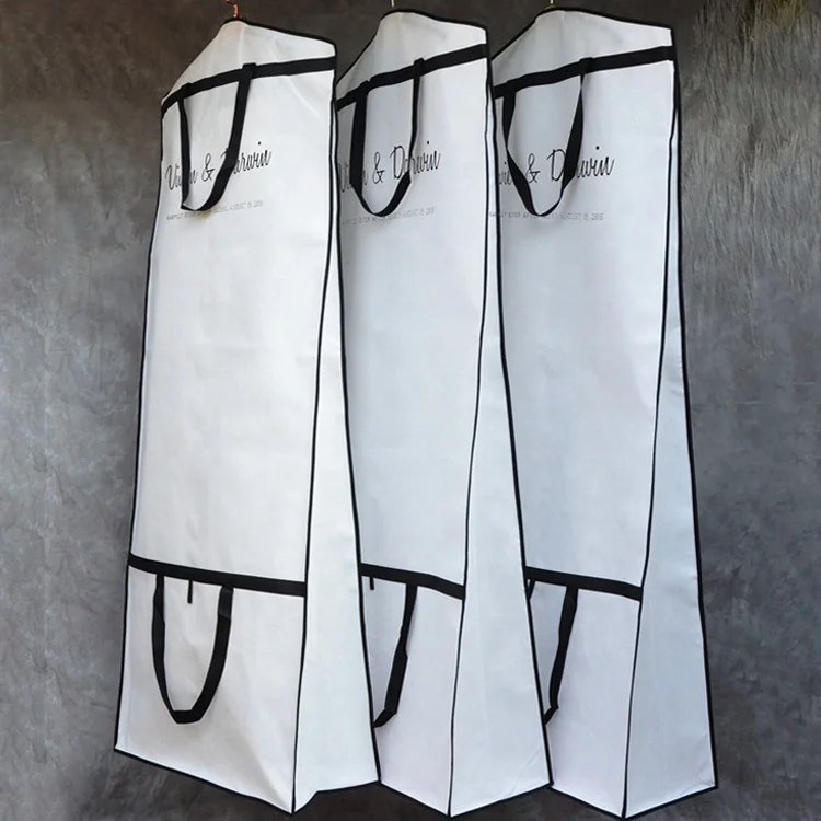 Garment Bags Custom logo Wedding Gown Evening Dress Foldable Non-Woven  Luxury Garment Cover