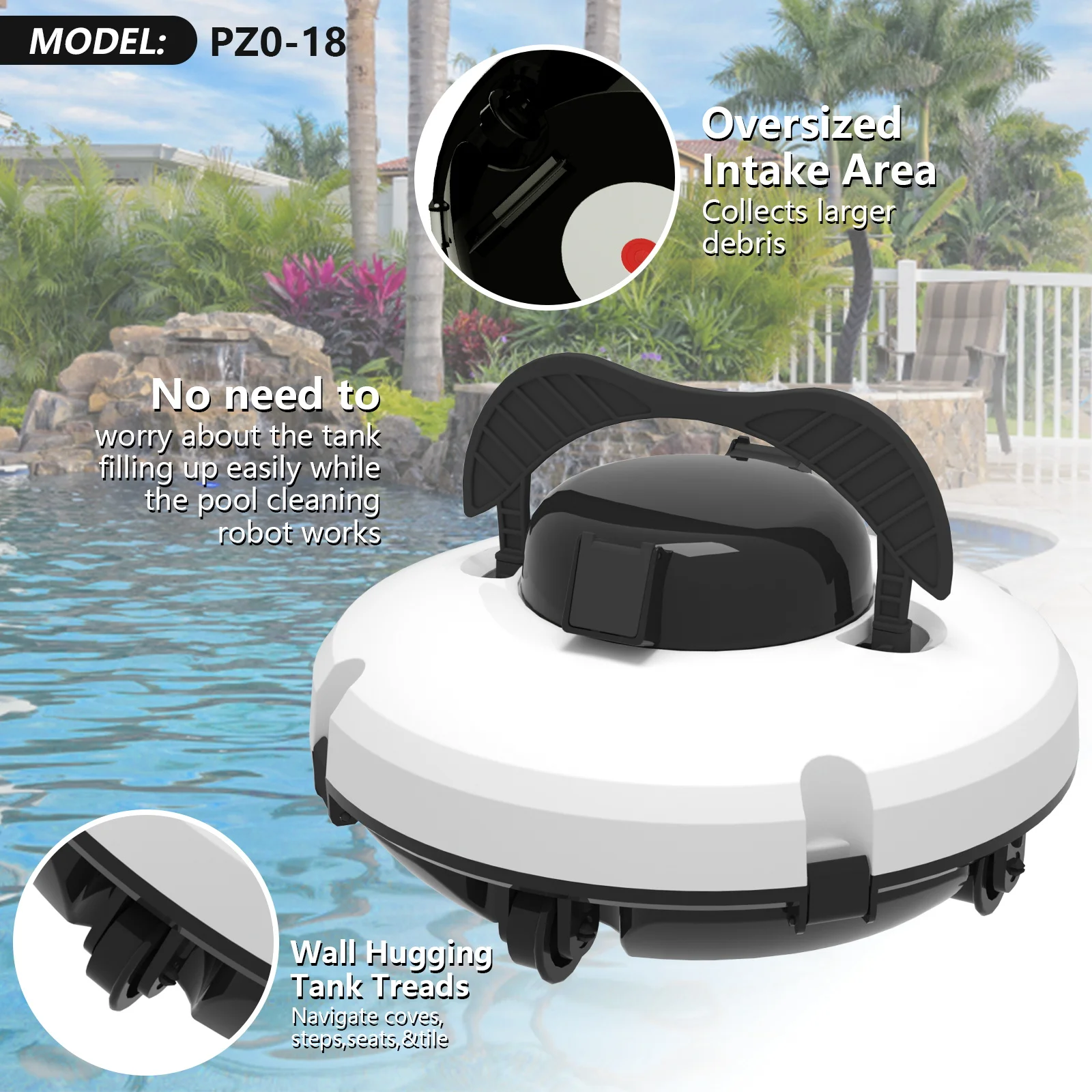 Electric Pool Cleaning Cordless Robot Automatic Robotic Pool Auto