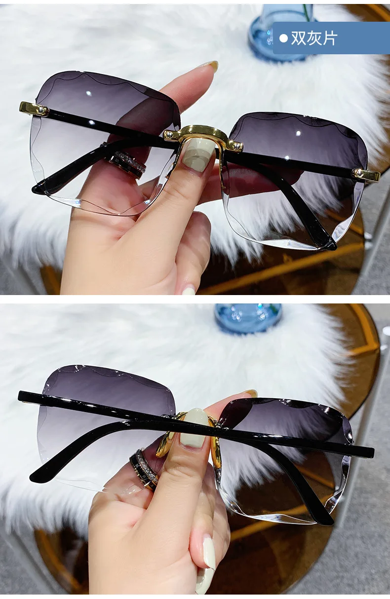 New Arrival 2023 Rimless Sunglasses Luxury Trendy Shades Sunglasses