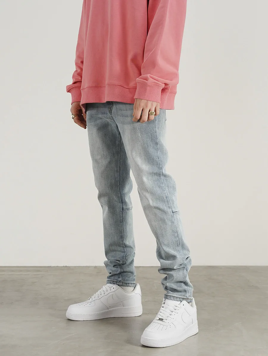 Custom Label Trousers for Men Drop Ship Boys Men Streetwear Stock Skinny Jeans Custom