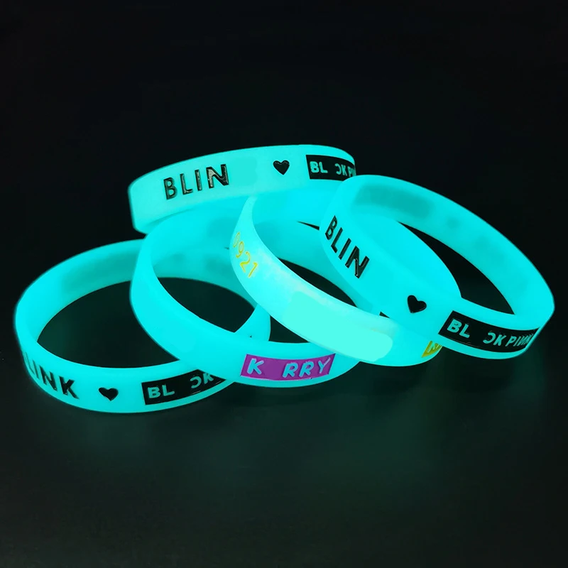 Custom Glow In Dark Wrist Bands Glowing Silicone Luminous Bracelet