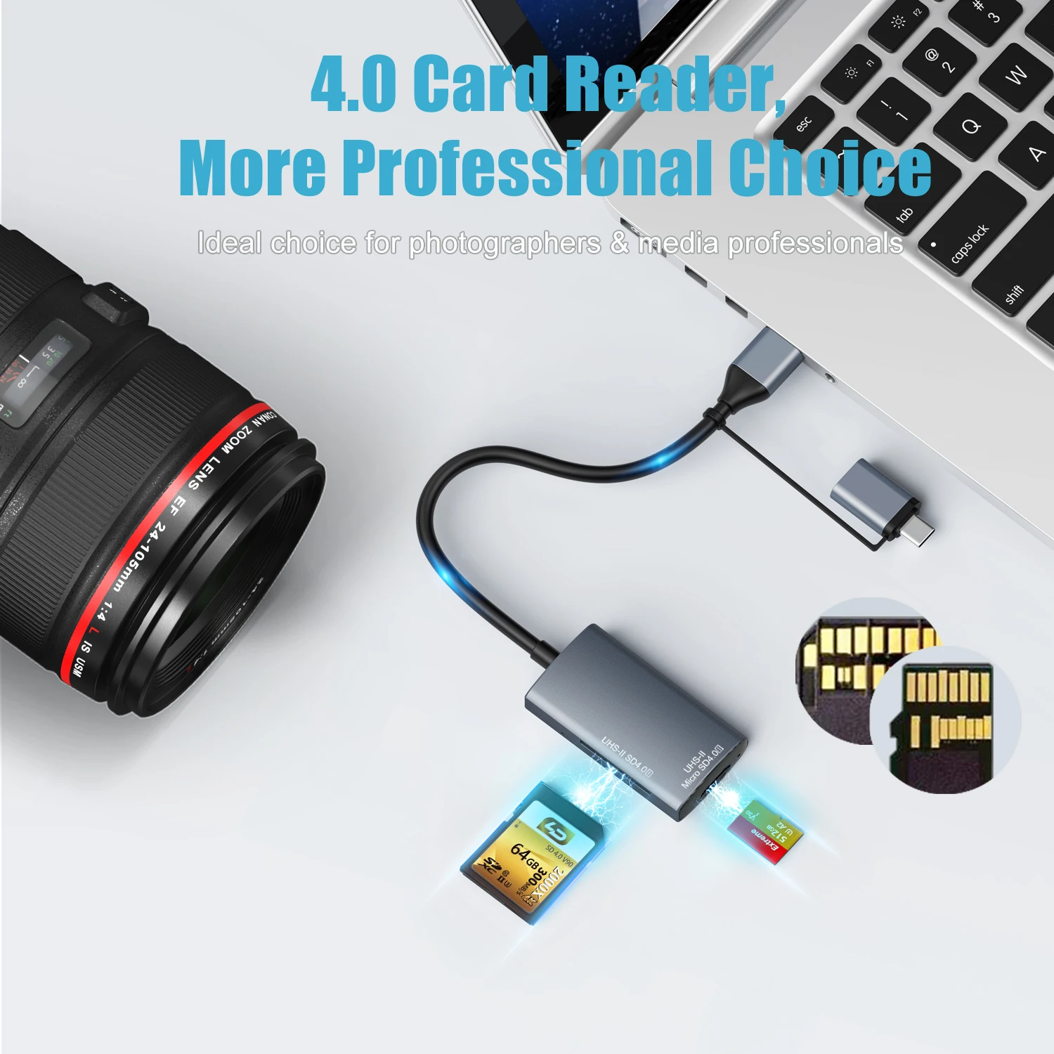 Chinese factory supplier supply  Aluminum Card Reader Multifunctional Tf Sd4.0 Type C 3-in-1 Card Reader Adapter Type C To Sd Tf Memory Usb3.0 Sd Card Reader - Buy Uhs-||sd 4.0 Card Reader compatible Type C Usb Hub Tf Sd Card Reader usb C Micro Sd Card Reader micro Sd Card Reader Usb Mini