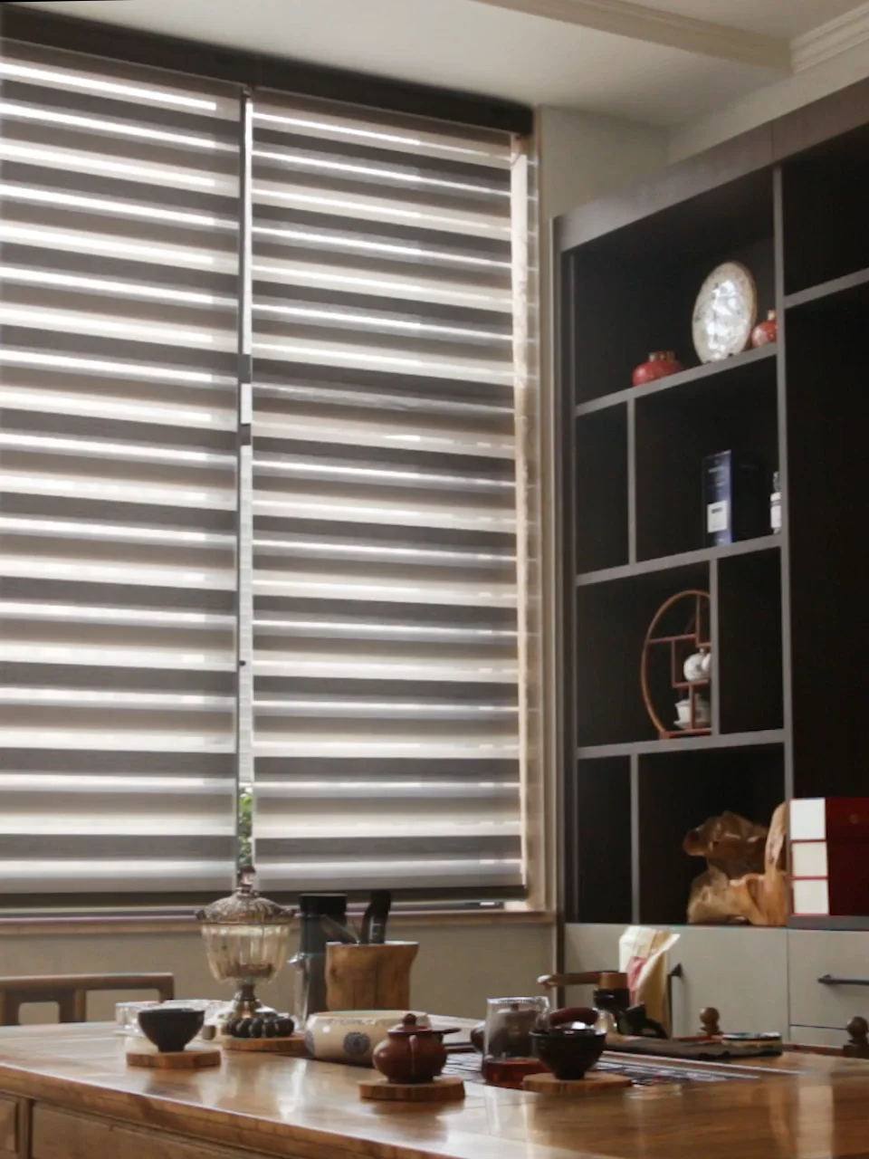 Day And Night Alexa Smart Zebra Roller Curtain Blinds Window Shades ...