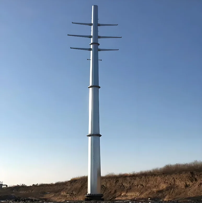 torre de transmisión eléctrica monopolo de acero galvanizado para terrenos montañosos, fabricante de 10 kV, 30 kV, 110 kV, 132 kV y 220 kV, de 10 a 60 m de altura