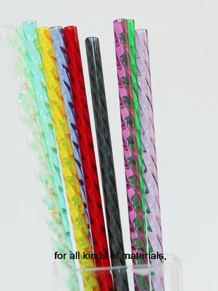 petg threaded blingbling colorful drinking straw