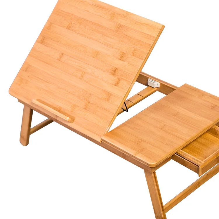 Регулируемый бамбуковый складной стол для ноутбука ручной работы