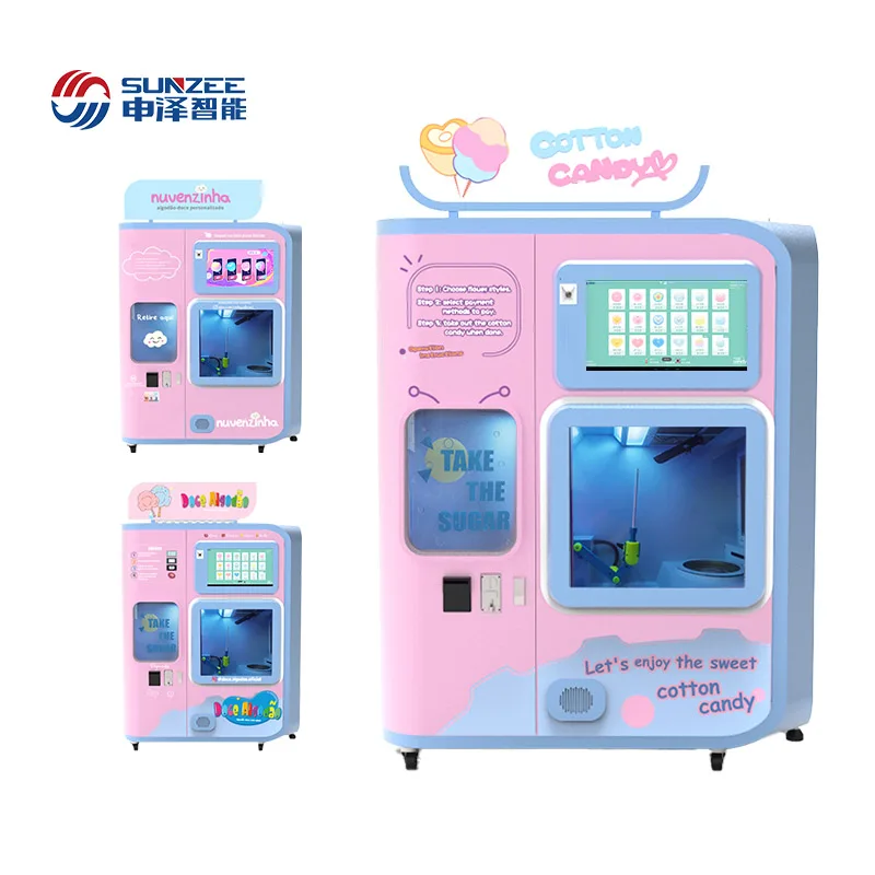 Factory wholesale fully automatic cotton candy machine commercial cotton candy vending machine for kids
