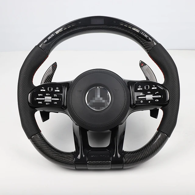 Кожаный светодиодный руль из углеродного волокна для Mercedes Benz GL63 AMG