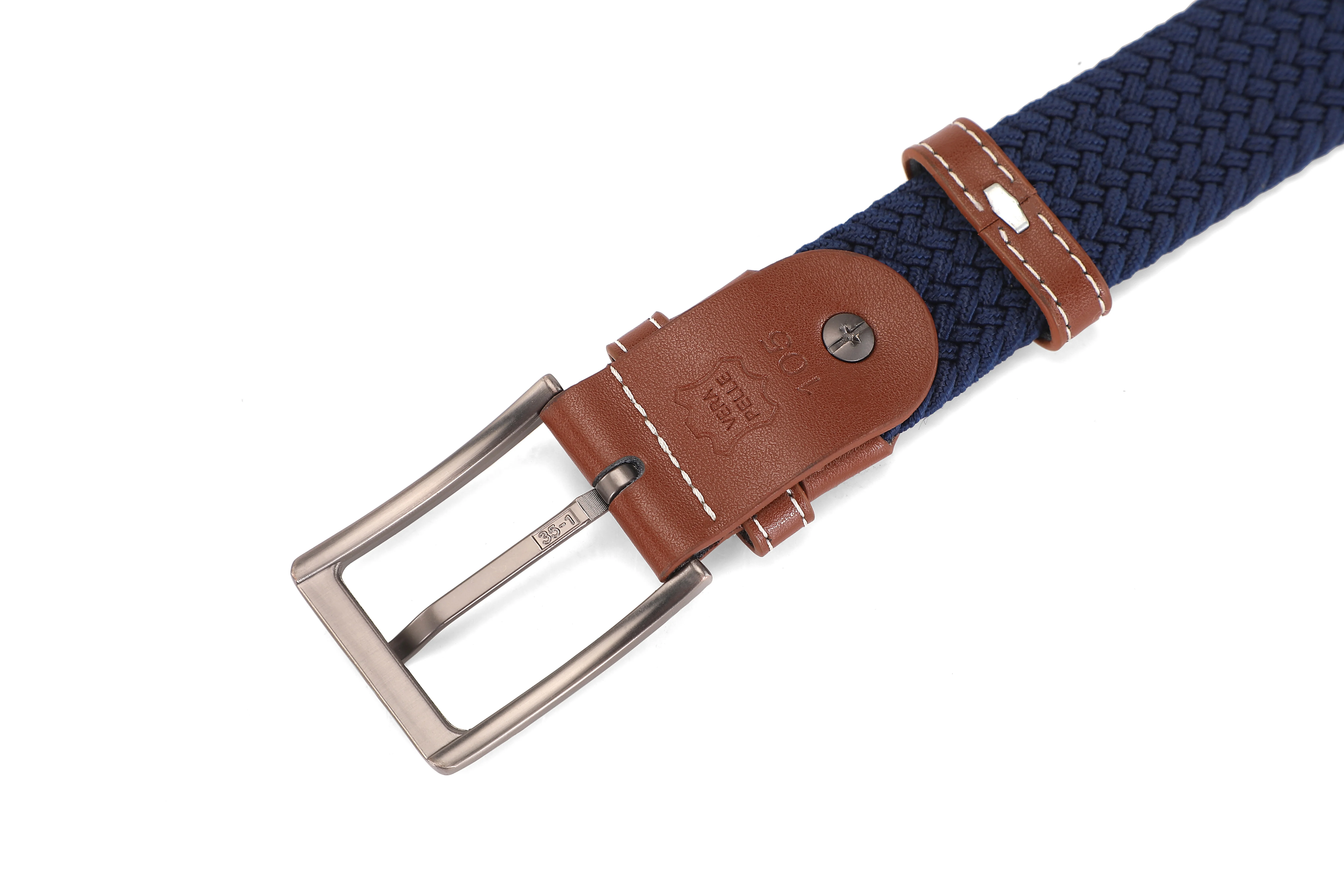 elastic braided stretch nylon belt casual