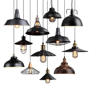 Kitchen Hanging Light Fixture Iron Material Retro Pendant Lights E27 Base Industrial Retro Vintage Chandelier