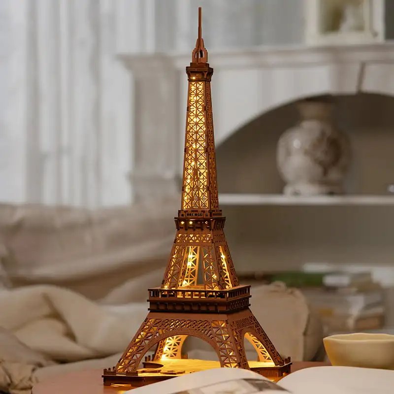 Robotime Rolife Night of the Eiffel Tower 3D Wooden Puzzle TGL01 Home Decoration Festival Gift