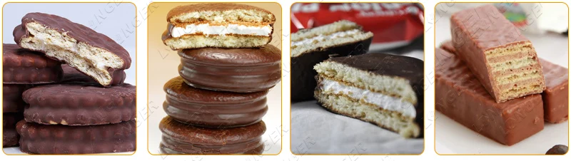 LFM Dates Continuous Chocolate Coating Machine Professional Chocolate Enrobing Line