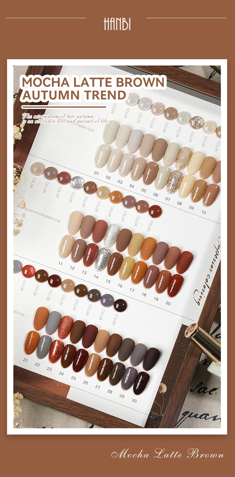 odm free custom brown gel nail polish set 30 colors gel nail polish kit-1