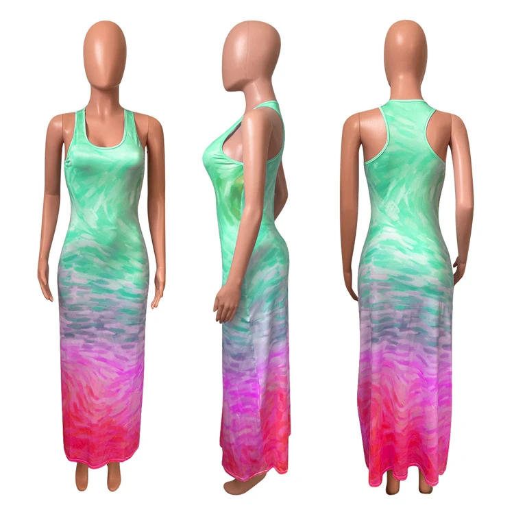 MOEN vestido de dama Colorful Bodycon Trendy Women Clothing Casual Dresses 2021 Long Maxi Dress