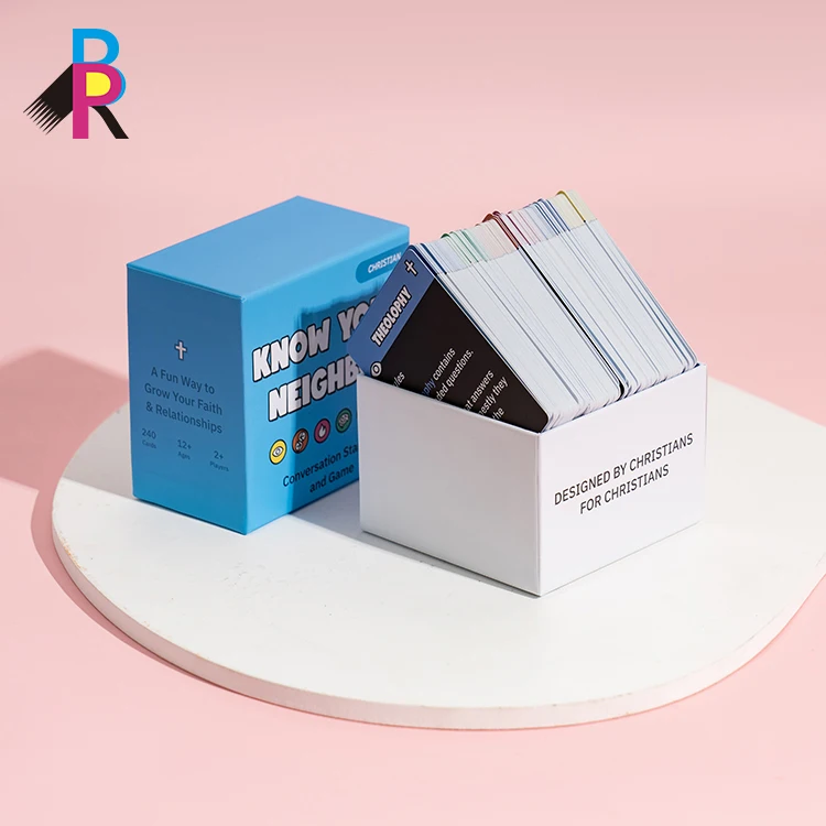 New Design Custom Box Packaging Glossy Laminated Full Color Cards Deck Printing Custom Cards-Made Cardboard Art Paper Coated
