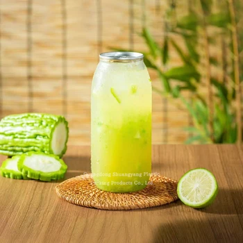 Food Grade Custom Printed Soft Drink Cans Hot Selling Transparent Pet Plastic Milk Tea/Coffee Juice Cans
