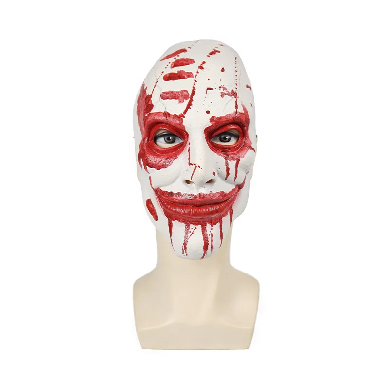 Men's Halloween Party Masks Evil Clown Latex Horror Masks Scary Red Props for Adults