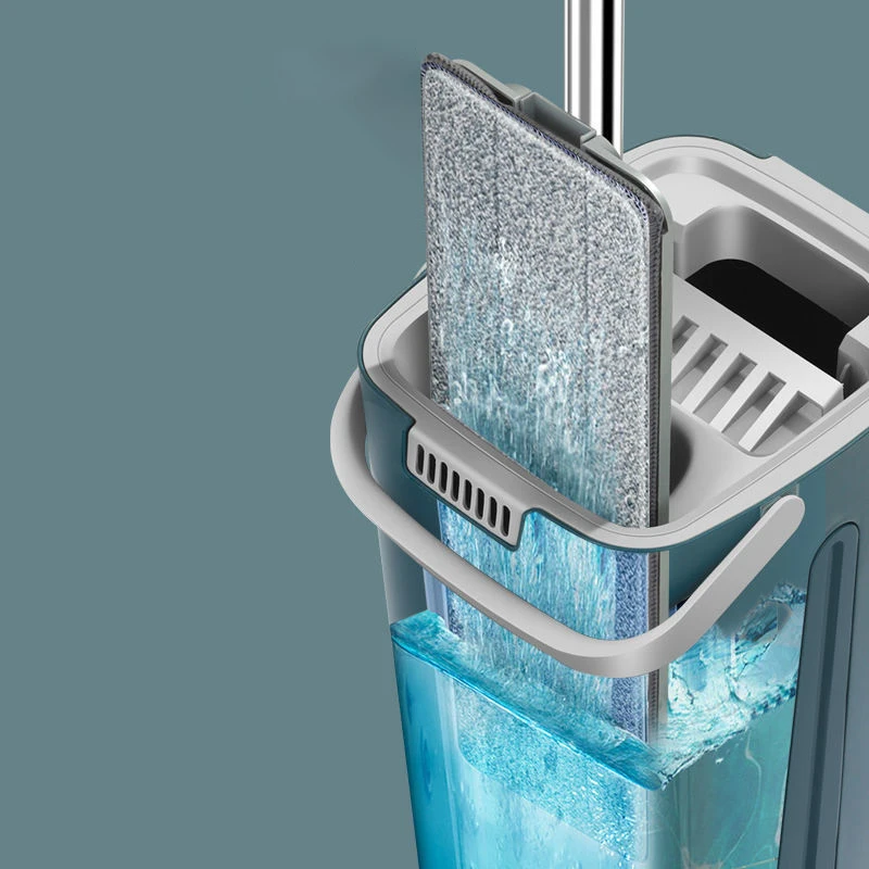 Mop And Bucket With Self Wringer Set Upgraded Square Microfiber