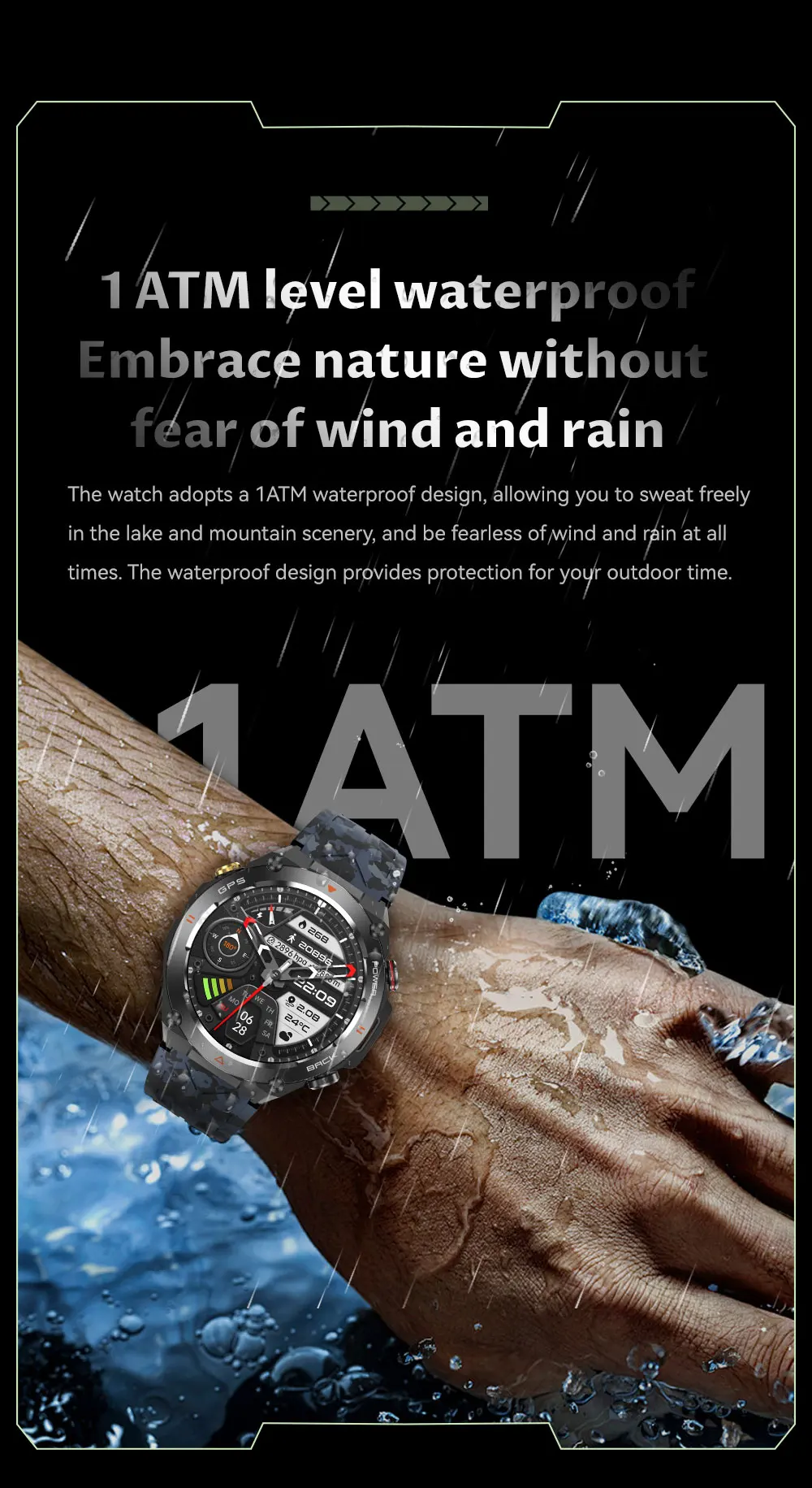 7 heart rate exercise modes sleep tracking gps tracking with altitude air pressure compass alarm clock-6