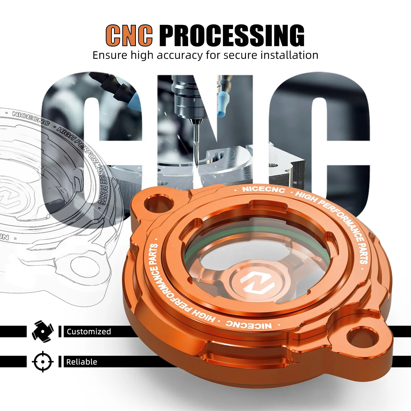 NICECNC Motorcycle Transparent Engine Oil Filter Cover for KTM DUKE 125 390 2011-2015 690 DUKE R 2008-2019 890 DUKE 2020-2023