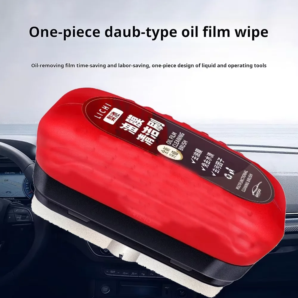 Windshield Cleaner Tool - Car Glass Oil Film Cleaner with Reusable Foam Sprayer, Versatile Effective Glass Cleaning Brush