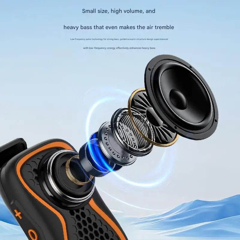 Rambotech Portable Outdoor Waterproof Sports Clip Wireless Bluetooth Magnetic Wearable Speaker Supports Card Insertion P8