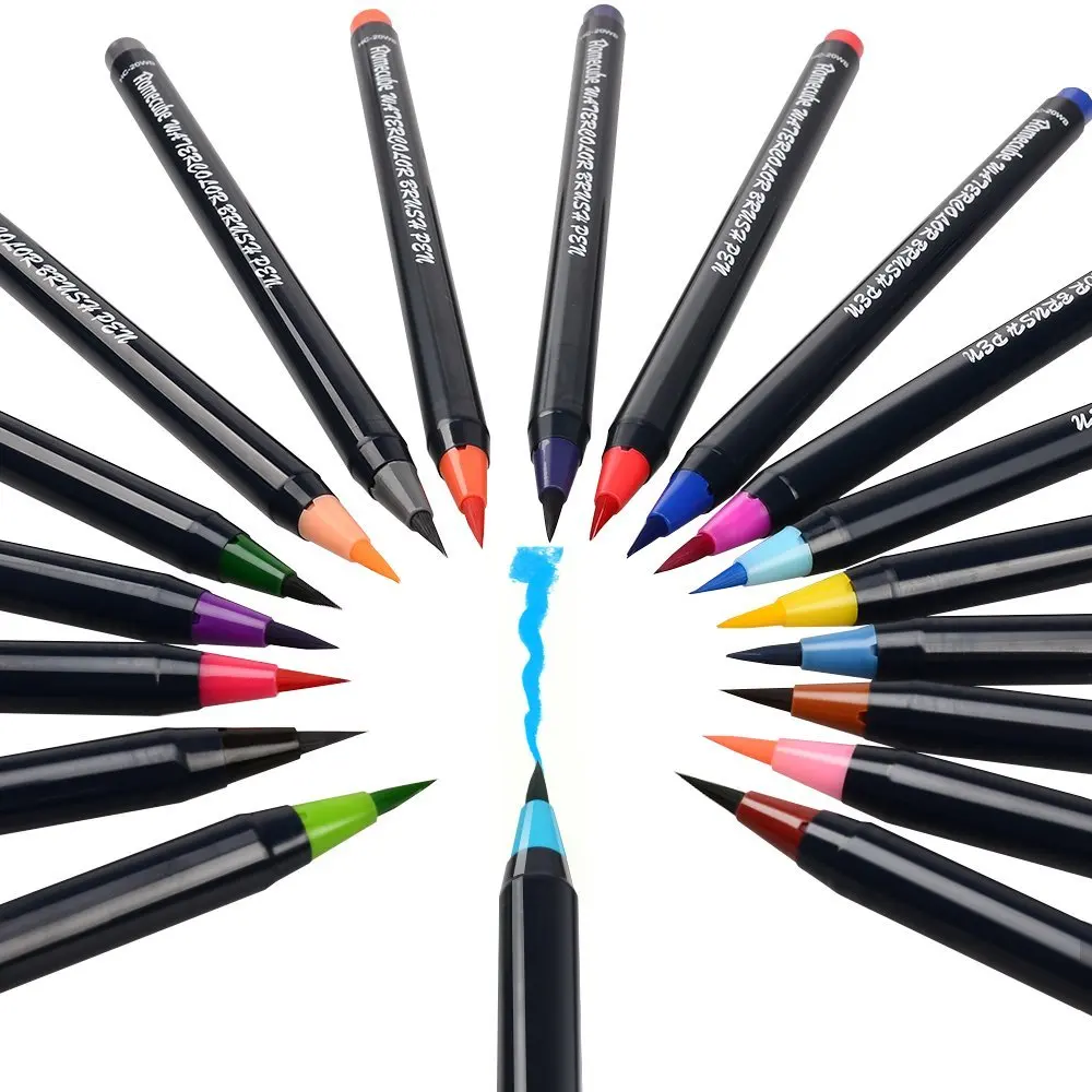 Набор кистей для акварели с кисточкой, 20 шт.