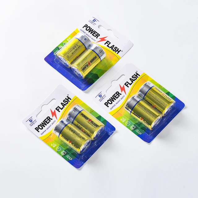 Heavy Duty Battery D Size R20 1.5V Carbon Zinc Batteries with CE Approval Dry Cell D Size Carbon Zinc Batteries for Radio