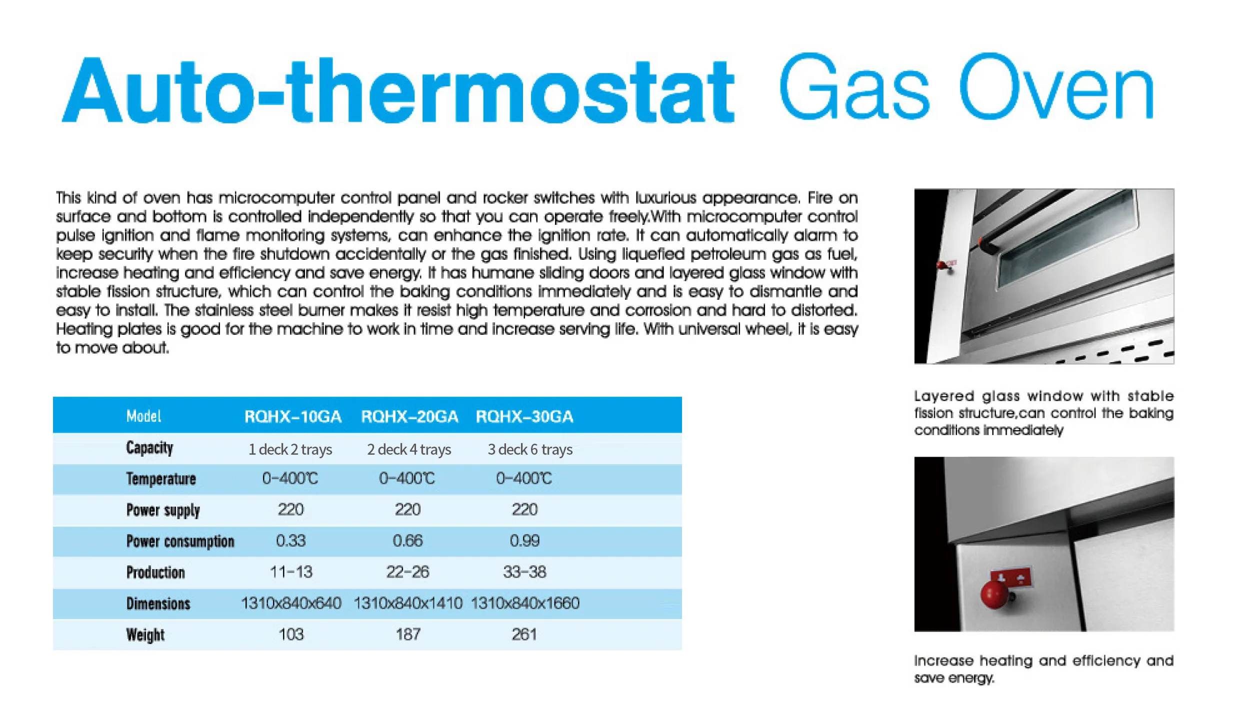 Baking Equipment Manufacturer Commercial 3 Deck 6 Trays Bakery Oven Gas