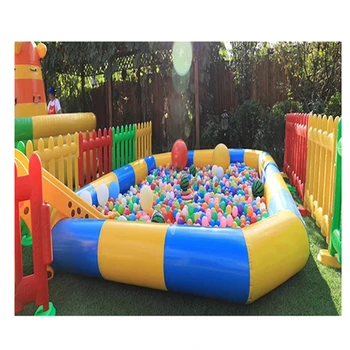 Children's swimming pool Square chamfered two-color splicing inflatable pool