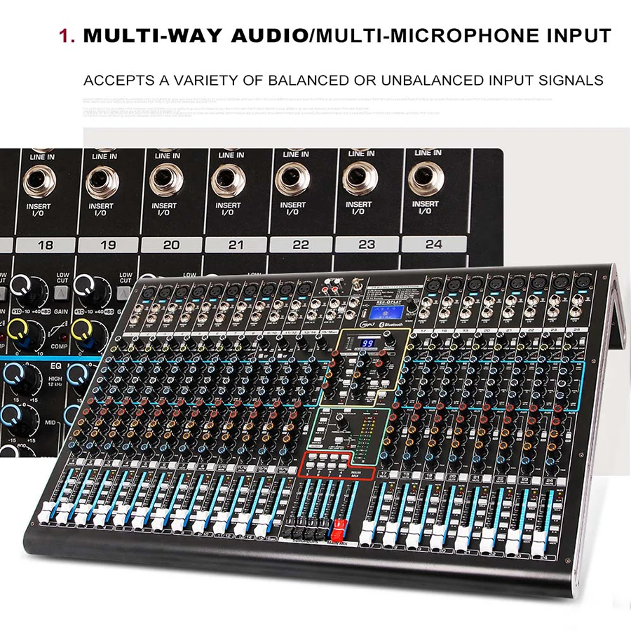 Biner Dx24c Professional Audio Mixer Builtin 99 Kinds Of Dsp Reverb