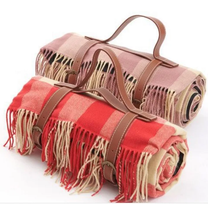 Customize waterproof cotton Woven Blankets Throws Picnic Blanket details