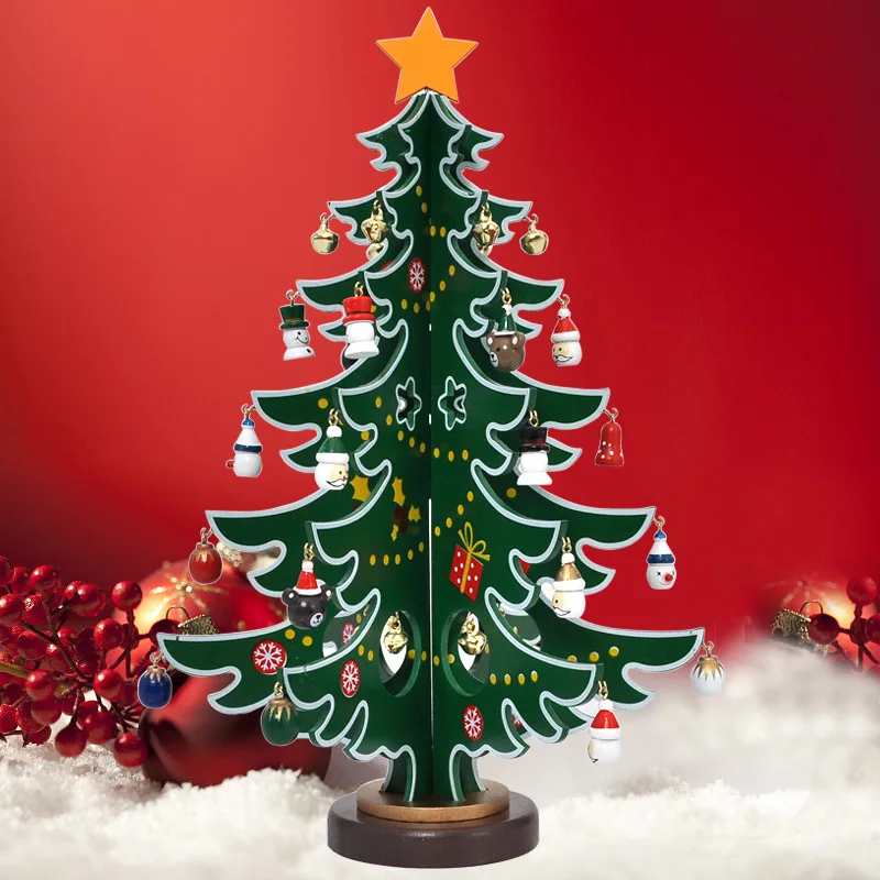 Set Decorazioni Natale Da Tavolo: 16 Mini Alberelli + 11 Statuette (Pupazzo Di Neve, Babbo Natale, Alce) – 27 Pezzi