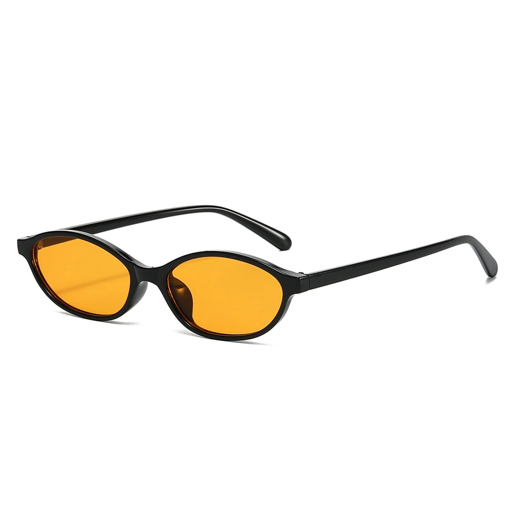 STORY XY13137 Vintage Yellow Oval Sunglasses - UV400 Protection display picture 1