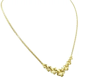 Customize Fashion Jewlery Pendant Necklace  14k Gold Plated Custom Hawaiian Plumeria Necklace for Woman