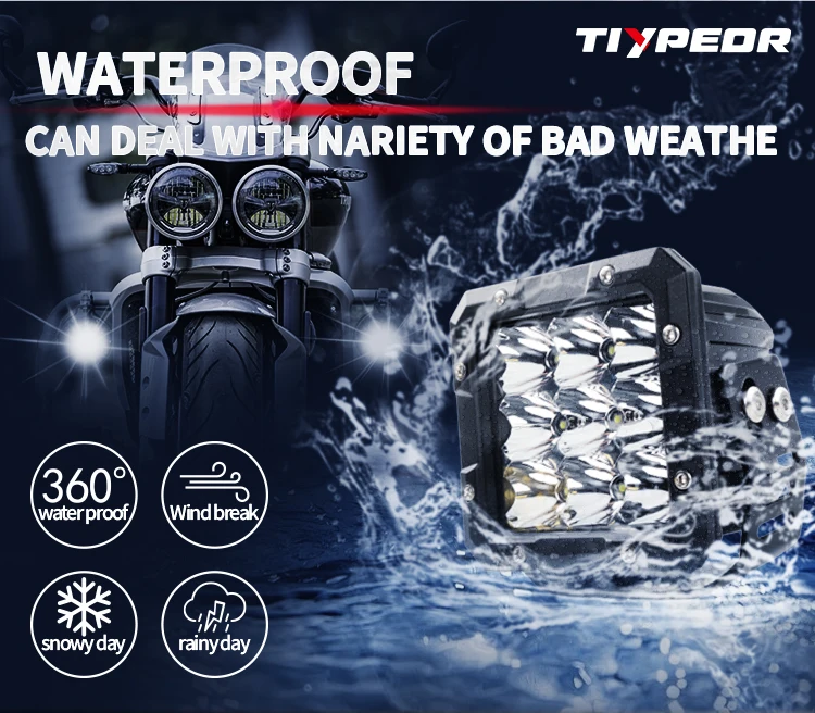 TIYPEOR Hot Selling High Quality Bright Work Light Upgrade Motorcycle Spotlight Combo Beam for Off-road Fog Auxiliary Headlight details