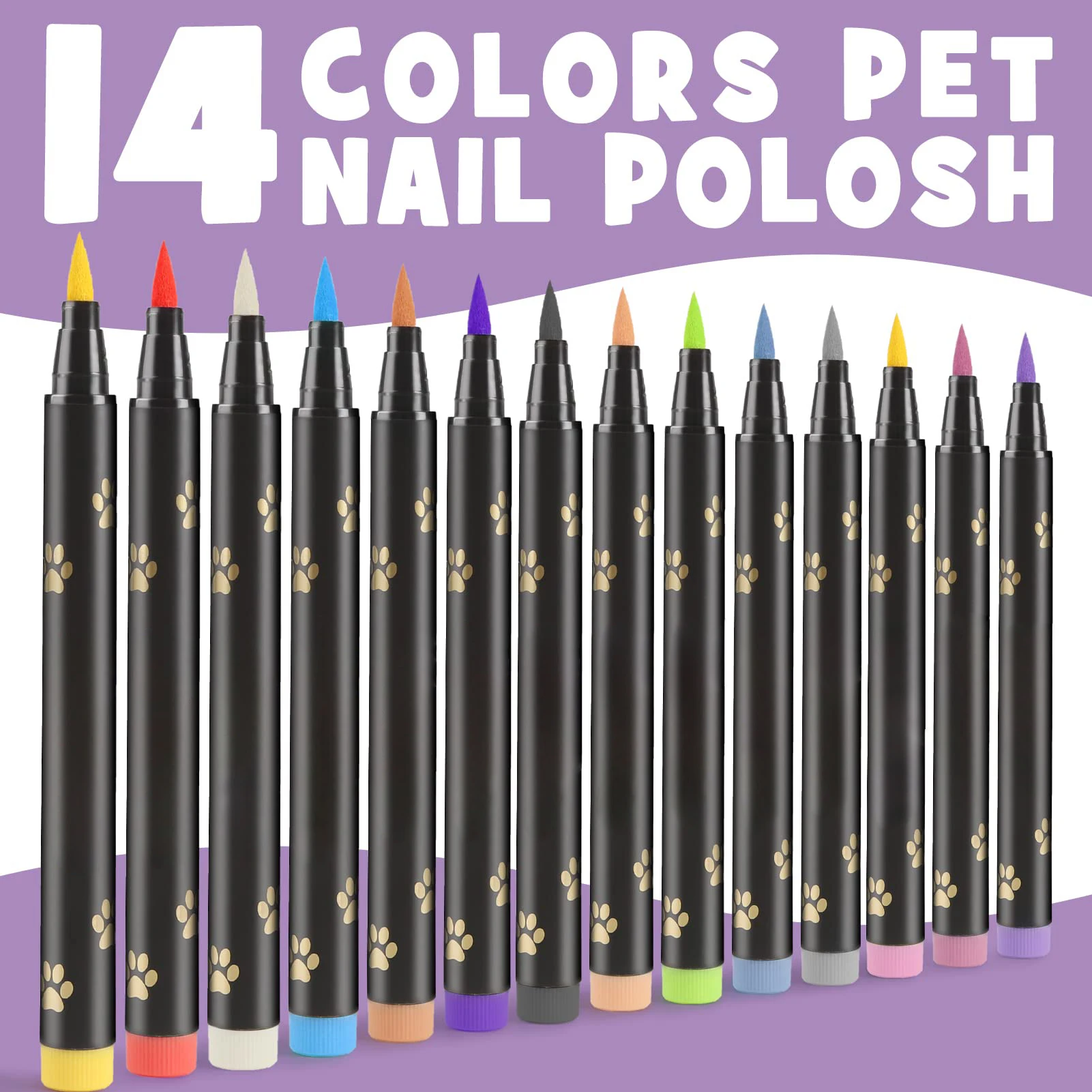 Hot Selling Item 14 Colors Quick Dry Pet Nail Polish Markers Set To Diy