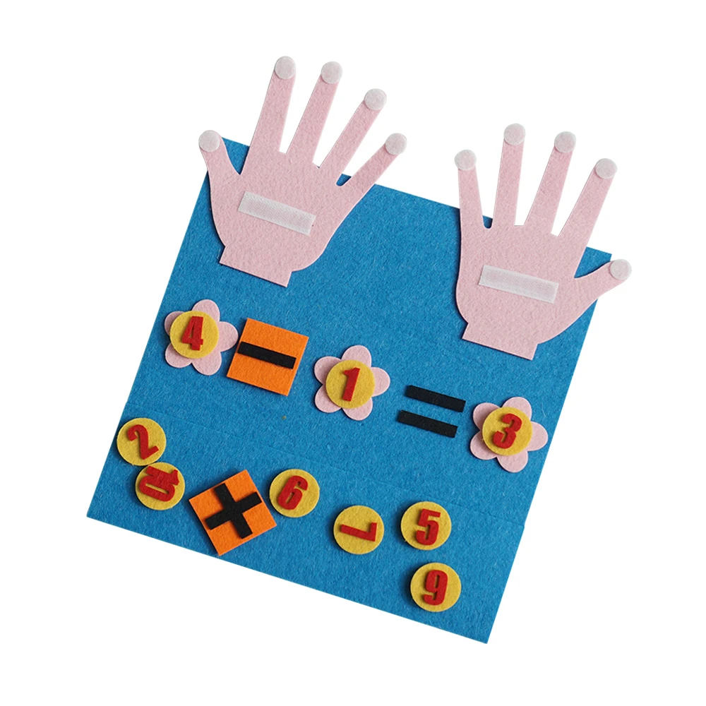 Upin learn number counting addition subtraction felt intellectual diy fingers toy