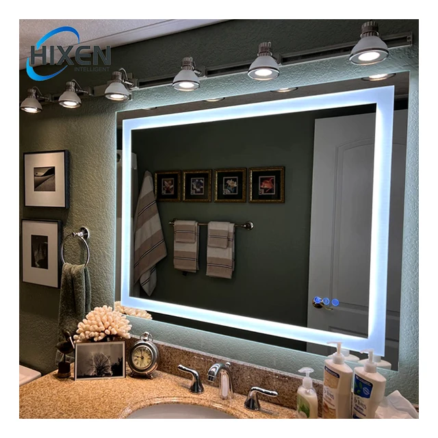HIXEN factory direct 3000K-6000K Bathroom Frameless LED Smart rectangle/round/oval Mirror
