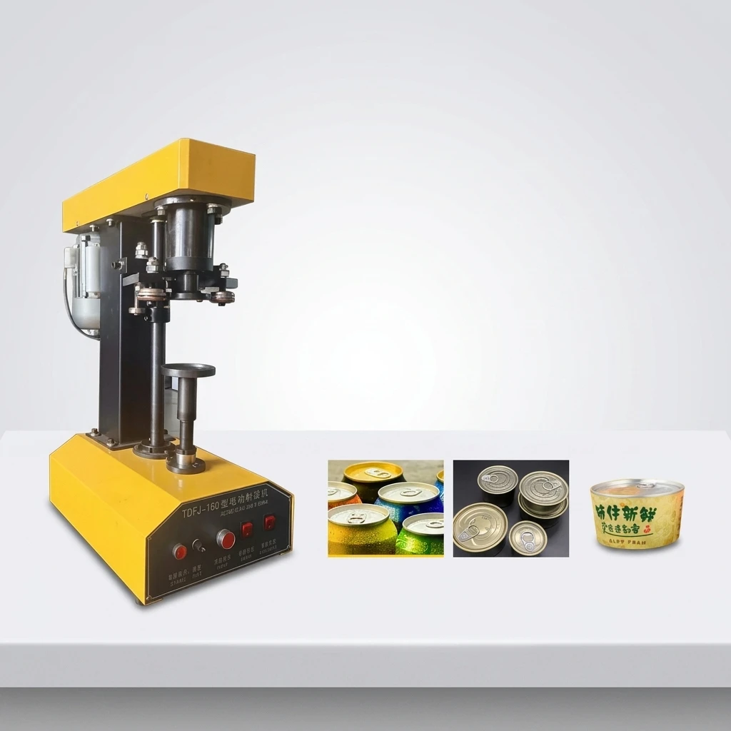 TDFJ-160 Automatic Sealing Machine for Juice, Water, Milk, Beer, Soda & Tomato Sauce | Ring Pull Aluminum Tin Can Sealer