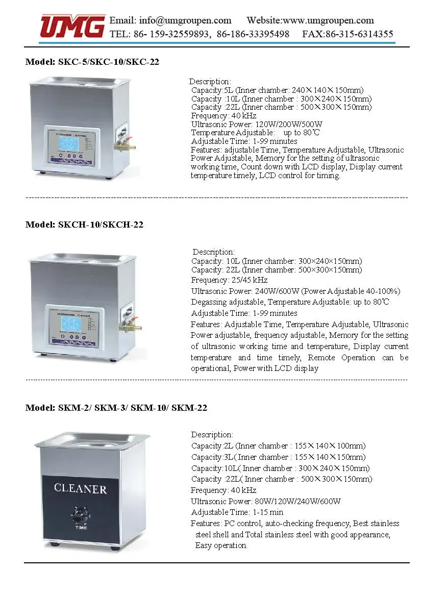 SKE-3S/ SKE-5S/ SKE-6S Ultrasonic cleaning machine - Tangshan UMG Medical  Instrument Co.,Ltd.