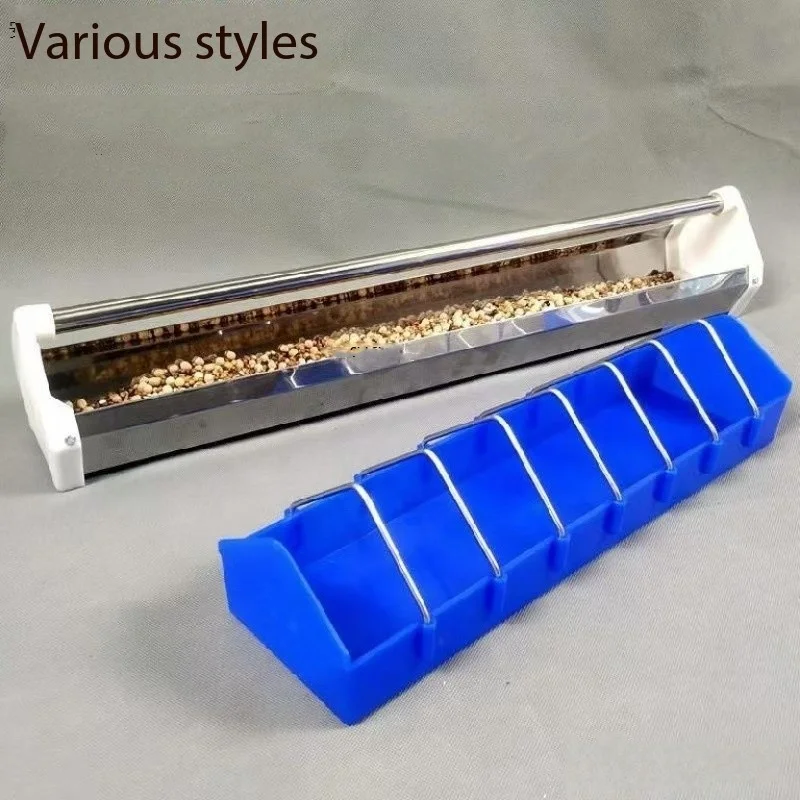 Racing Homing Pigeon Food Box Durable Stainless Steel Thick Plastic Made with Silicone Sturdy Platane Wood Bird Pigeon Feeder