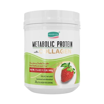 OEM Metabolic Protein Powder with Strawberry flavor for Hair -Skin-Joint and Metabolism  Low Carb Meal Replacement Shake Mix
