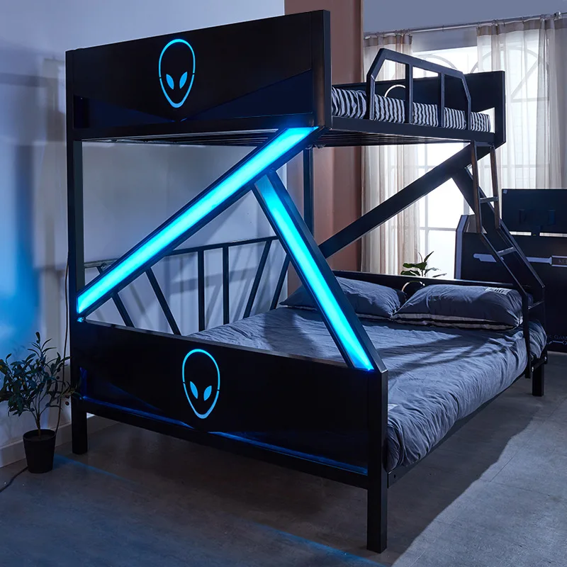 Cheap Price Modern Bedroom Furniture 1.2mm Iron Two Story Gaming Metal Bunk Bed  11234057