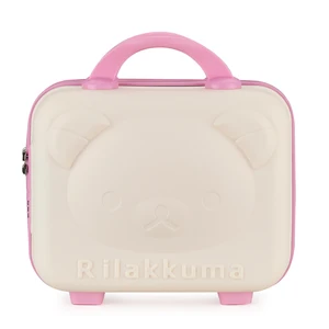 Women's 14" PC Bear Logo Fashion Suitcase-Style Cosmetic Vanity Case with Zipper & Hasp Closure Travel for Toiletry Box