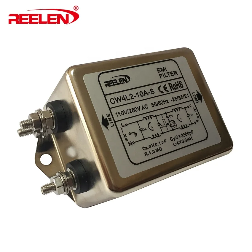 
 Ac EMI фильтр 10A однофазный двухполюсный болт тип CW4L2-10A-S Ac EMI фильтр  