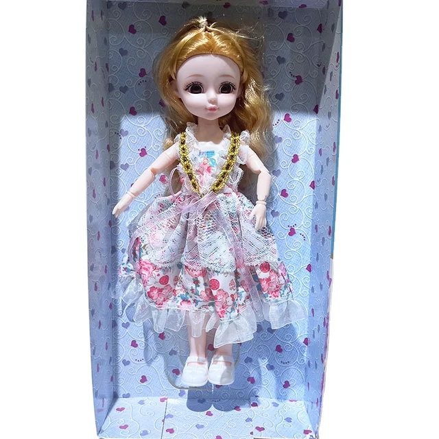 Cute Full 30cm Body  Kids Dolls Barbies Doll Set Toys For Girls