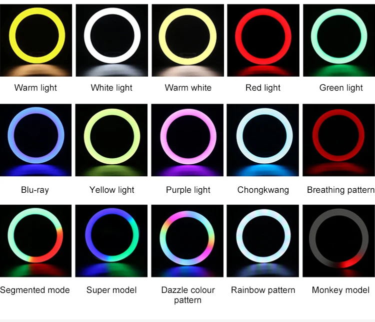 New Product Selfie Beauty 12 Inch 13 Inch 14 Inch RGB LED Ring Light With Tripod