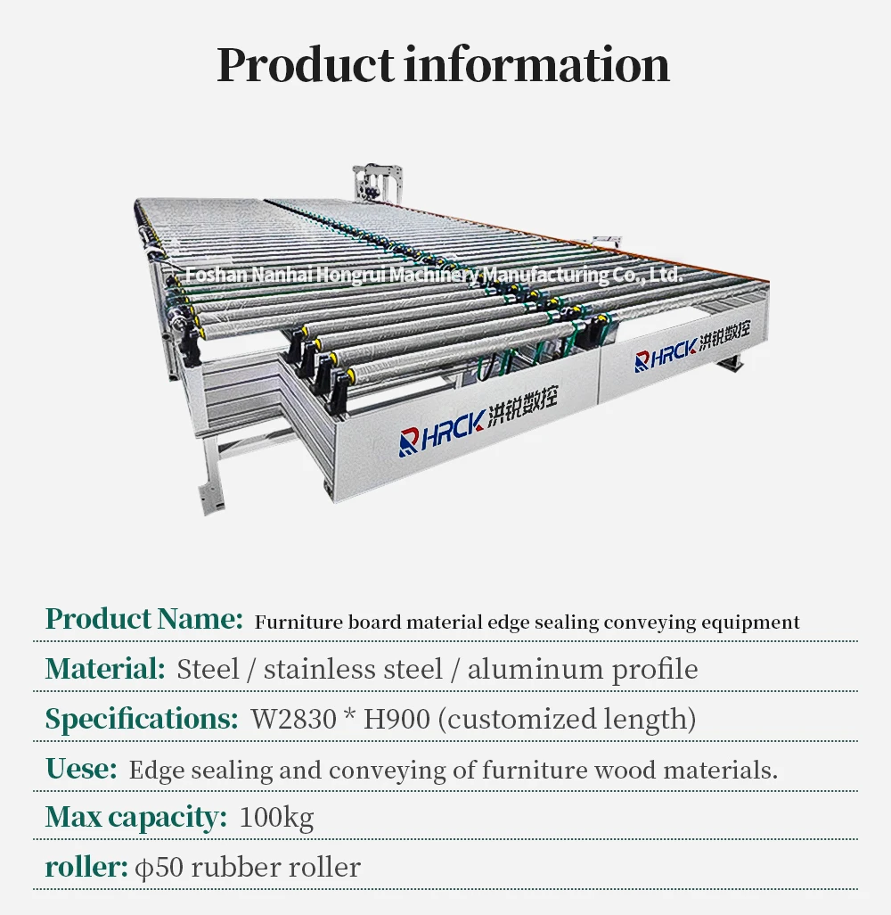 Hongrui high-speed edge sealing and stable conveying double row straight roller table manufacture